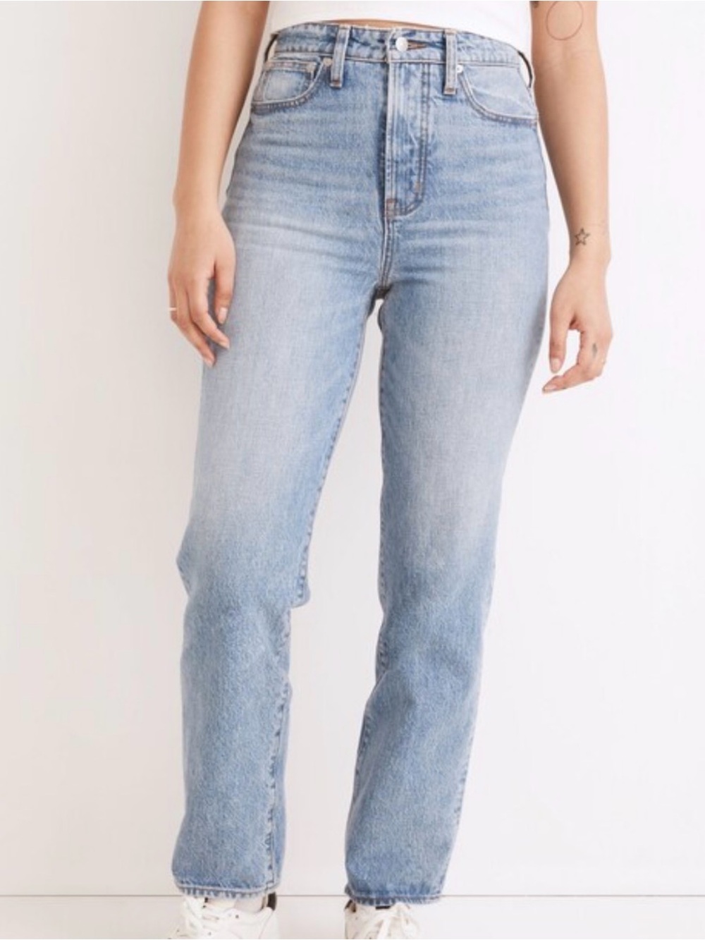 Madewell High-Rise Straight Leg Jeans - Light Blue Denim